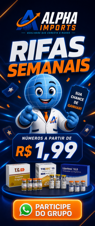 Rifas semanais com números a partir de R$ 1,99. Participe do grupo da Alpha Imports.